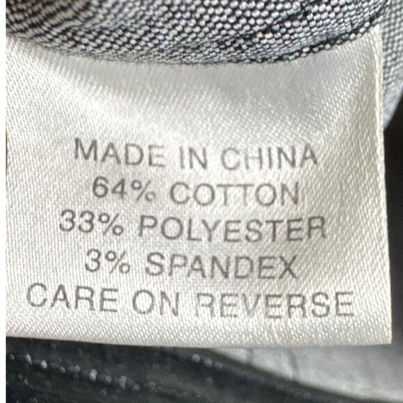 Vintage St. John Black Denim Jacket Leather Trim Signature Gold Buttons Size S - Picture 9 of 12